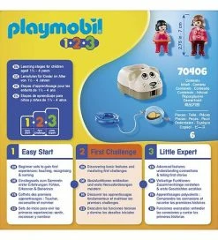 Promo 🛒 Playmobil 1.2.3 - Min Trækhund - 70406 - 6 Dele 🎉 -Billig legetoej butik DV959 2