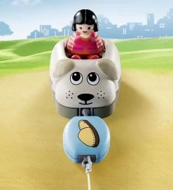 Promo 🛒 Playmobil 1.2.3 - Min Trækhund - 70406 - 6 Dele 🎉 -Billig legetoej butik DV959 3