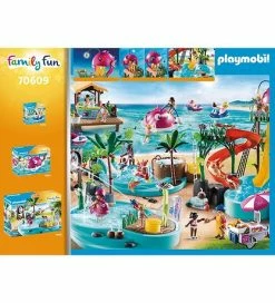 Rabat 🌟 Playmobil Family Fun - Badeland Med Rutsjebane - 70609 - 132 Del 😀 -Billig legetoej butik DV965 2