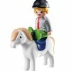 Billig 🔥 Playmobil 1.2.3 - Dreng Med Pony - 70410 - 2 Dele ⌛