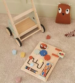 Billig 🔥 Kids Concept Gåvogn - Edvin - Træ/Blå 🔔 -Billig legetoej butik DW915 2