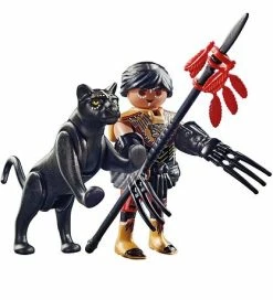 Flash udsalg 🌟 Playmobil SpecialPlus - Kriger Med Panter - 70878 - 9 Dele 🛒