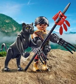 Flash udsalg 🌟 Playmobil SpecialPlus - Kriger Med Panter - 70878 - 9 Dele 🛒 -Billig legetoej butik DX448 3
