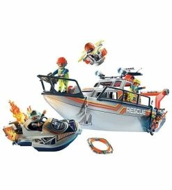 Helt ny 🎁 Playmobil City Action - Skibsredning: Slukningsudstyr Med Rednin 🔔