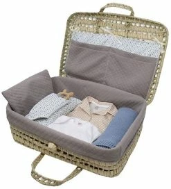 Tilbud 😍 Asi Dukketilbehør - Dukkekuffert - Vintage Print Grå Og Blå 😀