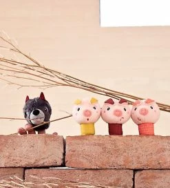Outlet 🛒 Lilliputiens Fingerdukke - The Wolf And The 3 Little Pigs 🤩 -Billig legetoej butik DY494 2