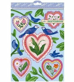 Helt ny 🎁 Eeboo Skitseblok - Hjerter Og Fugle 🥰
