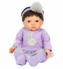 Købe 💯 Tiny Treasures Dukke M. Mørkt Hår - Bunny Outfit 🎁