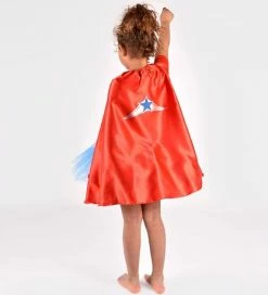 Kupon 👍 Den Goda Fen Udklædning - Superheltekjole M. Kappe - Rød/Sort 🎉 -Billig legetoej butik DZ097 2