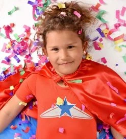 Kupon 👍 Den Goda Fen Udklædning - Superheltekjole M. Kappe - Rød/Sort 🎉 -Billig legetoej butik DZ097 4