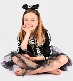 Købe 🥰 Den Goda Fen Udklædning - Skeletkjole Og Hårbånd - Sort 🥰 -Billig legetoej butik DZ102 3