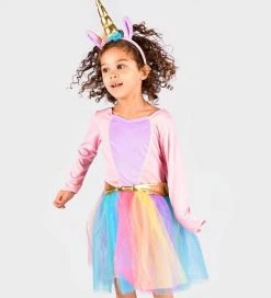 Købe 😀 Den Goda Fen Udklædning - Enhjørningekjole M. Hårbånd - Rosa ❤️