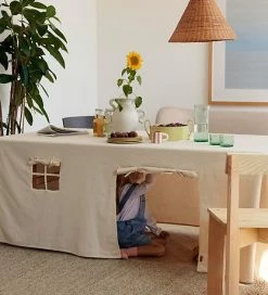 Budget 🎁 Ferm Living Dug/Hule - Settle Table Cloth House - Off White 🥰 -Billig legetoej butik DZ286 2