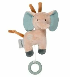 Ny ✨ Nattou Bamse M. Musik - Mini Musical Axel Elephant - 20 Cm - Bru 🔥