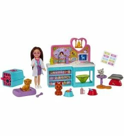 Billig 👏 Barbie Dukkesæt - Chelsea Dukke Som Dyrlæge 🛒