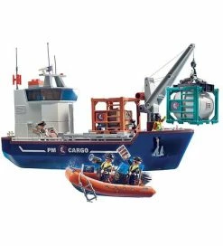 Brandudsalg 🌟 Playmobil City Action - Godsskib Med Båd - 70769 - 135 Dele 🎉